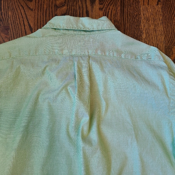 Ralph Lauren Custom Fit Green Button Down Shirt Purple Logo L - Picture 9 of 9